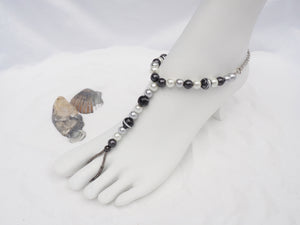 Black and Silver swirls Barefoot Jewels