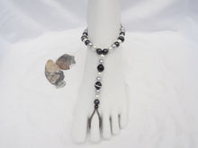 Load image into Gallery viewer, Black and Silver swirls Barefoot Jewels