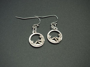 Mermaid in circle earrings
