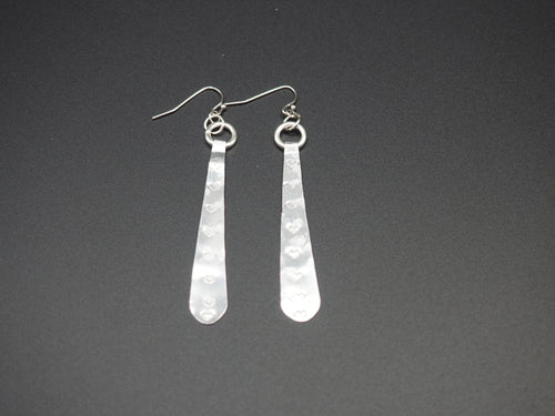 Silver Heart stamped dangles