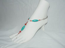 Load image into Gallery viewer, Turquoise and coral colors Barefoot Jewels