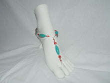 Load image into Gallery viewer, Turquoise and coral colors Barefoot Jewels
