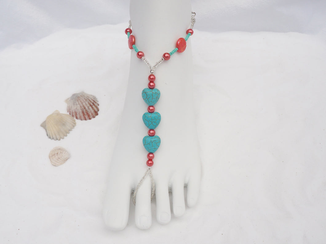 Turquoise Hearts Barefoot Jewels