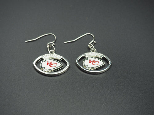 NFL KC Football earrings Silver