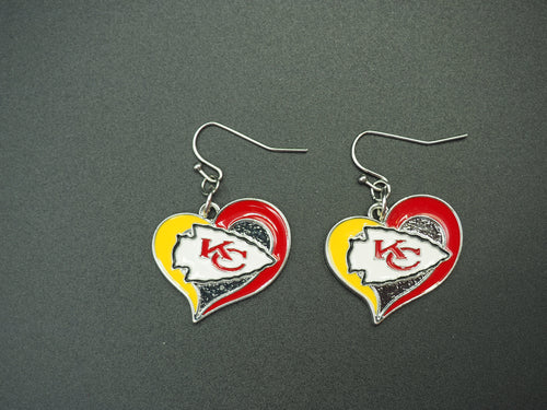KC NFL football Heart earring