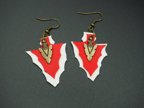 NFL KC Football Faux Leather earrings Bronze
