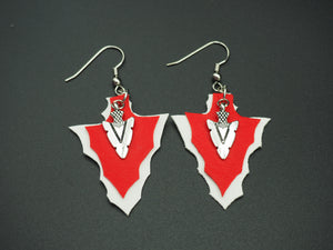 NFL KC Football Faux Leather earrings Silver